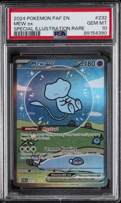 2024 POKEMON PAF EN-PALDEAN FATES SPECIAL ILLUSTRATION RARE #232 MEW EX PSA 10 - Image 1