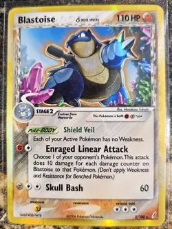 Pokemon 2006 Crystal Guardians Delta Species Blastoise 2 Holo MP - Image 1