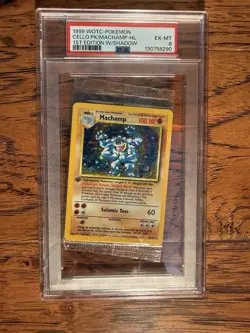 1999 Pokemon Machamp Base Holo 1st Edition Cello Pack PSA 6 Graded Sealed 8/102 - Image 1