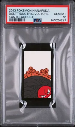 2013 POKEMON HANAFUDA KANTO AUGUST DIGLETT/DUGTRIO/VOLTORB PSA 10 - Image 1