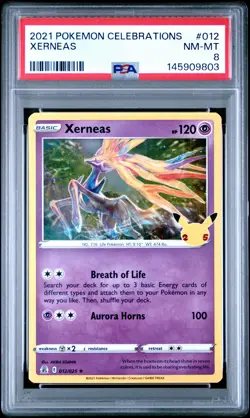 2021 POKEMON CELEBRATIONS #012 XERNEAS PSA 8 - Image 1