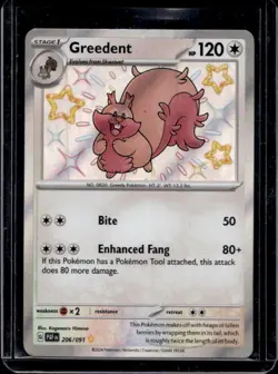 2024 Pokemon Paldean Fates Greedent #206/091 - Image 1