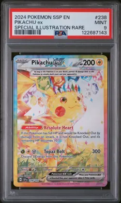 2024 POKEMON SSP EN-SURGING SPARKS SPECIAL ILLUSTRATION RARE PIKACHU EX PSA 9 - Image 1