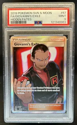 2019 Pokemon SM Hidden Fates Giovanni's Exile #67/68 PSA 9 - Image 1
