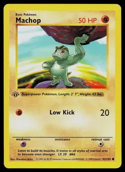 Pokemon Card - Machop 1st Edition Base Set Shadowless 52/102 - Image 1