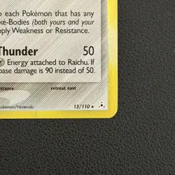 Pokemon TCG Raichu 15/110 EX Holon Phantoms Holo Rare - NM W/ Print Line - Image 2