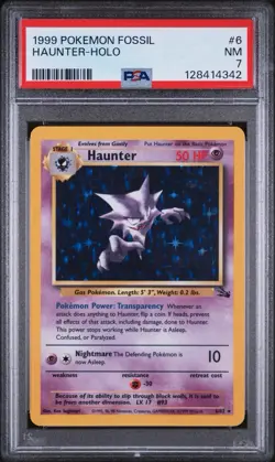 Haunter 6/62 PSA 7 Fossil Holo Rare Unlimited 1999 Pokemon - Image 1