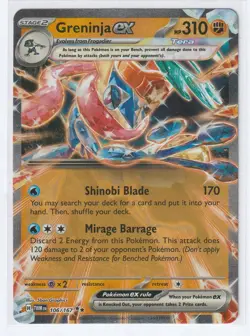GRENINJA EX 106/167 Pokemon TCG Double Rare Twilight Masquerade NM - Image 1