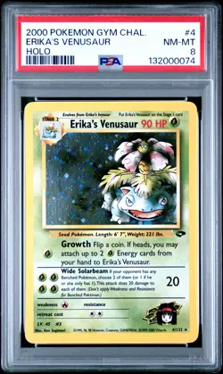 2000 POKEMON GYM CHALLENGE HOLO #4 ERIKA'S VENUSAUR PSA 8 - Image 1