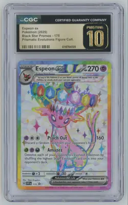 2025 Pokemom Prismatic Evolutions Figure Coll. Espeon ex PRISTINE CGC 10 #175 - Image 1