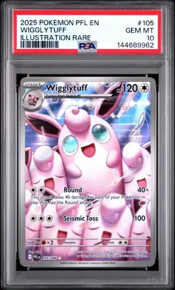 2025 POKEMON PFL EN-PHANTASMAL FLAMES ILLUSTRATION RARE #105 WIGGLYTUFF PSA 10 - Image 1