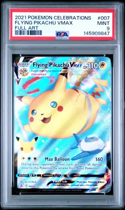 2021 POKEMON CELEBRATIONS #007 FULL ART/FLYING PIKACHU VMAX PSA 9 - Image 1