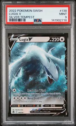 2022 POKEMON SWORD & SHIELD SILVER TEMPEST #138 LUGIA V PSA 9 - Image 1