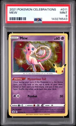 2021 POKEMON CELEBRATIONS #011 MEW PSA 9 - Image 1