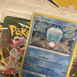 POKEMON SWORD SHIELD EVOLVING SKIES 3-PACK Blister BOOSTER EISCUE 🌀 Swirl PROMO - Image 3
