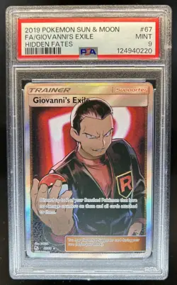 2019 Pokemon SM Hidden Fates Giovanni's Exile #67/68 PSA 9 - Image 1