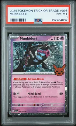 2024 POKEMON TRICK OR TRADE #095 MUNKIDORI PSA 8 - Image 1
