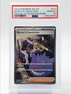 MORTY'S CONVICTION 2024 POKEMON SPECIAL ILLUSTRATION RARE 211/162 PSA 10 Q4023 - Image 1