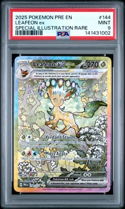 2025 POKEMON PRE EN-PRISMATIC EVOLUTIONS #144 LEAFEON EX PSA 9 - Image 1