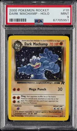 2000 POKEMON ROCKET #10 DARK MACHAMP-HOLO PSA 9 - Image 1