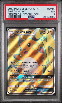 2017 POKEMON SM SHINING LEGENDS SPECIAL COLLECTION FULL ART/RAICHU GX PSA 7 - Image 1