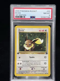Eevee #55 1st Edition Team Rocket 2000 Pokemon PSA 8 ✨ - Image 1