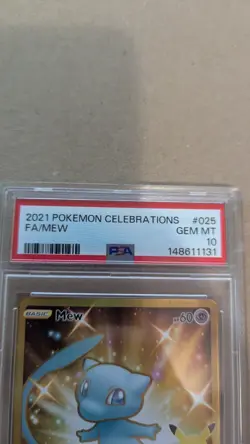 Pokemon Mew Full Art Holo Secret Rare 025/025 Celebrations PSA 10 - Image 2