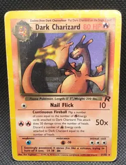 Pokemon Vintage Team Rocket Dark Charizard Rare English HP #21/82 2000 - Image 1