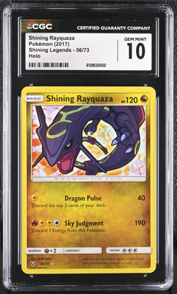 Pokemon Shining Rayquaza 56/73 Shining Legends CGC 10 GEM MINT - Image 1