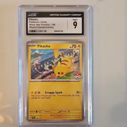 The Pokemon Company Pikachu Promo World Championships 225 Scarlet & Violet CGC 9 - Image 1