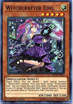 Yugioh: Witchcrafter Edel - INCH-EN017 - Super Rare - 1st Edition - NM - Image 1