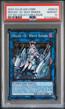 PSA 10 Maliss Q White Binder 1st Edition Collector's Rare Yu-Gi-Oh! Graded Slab - Image 2