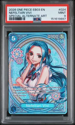 2026 ONE PIECE EB03-EXTRA BOOSTER -ONE PIECE HEROINES ED- NEFELTARI VIVI PSA 9 - Image 1