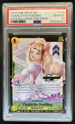 2024 One Piece Official Event Top Prize Charlotte Pudding #OP03-112 PSA 10 - Image 1