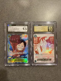 One Piece CGC (2 Slab Lot) Monkey D Luffy CGC 9.5 Jpn + Bonus Pristine - Image 1