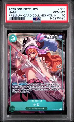 2023 ONE PIECE JAPANESE PREMIUM COLLECTION BEST SELECTION VOL.1 #036 NAMI PSA 10 - Image 1