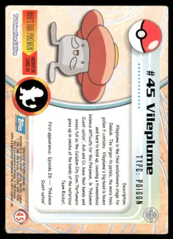 Pokemon Cards Vileplume #45 Topps Trading Cards Series 1 MP *1 - Image 2