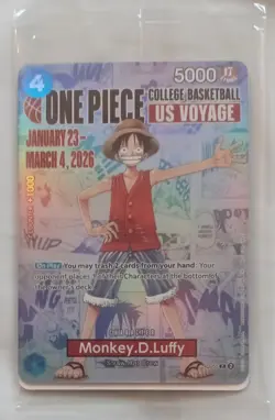 One Piece Monkey.D.Luffy US Voyage College Basketball Promo Card (Sealed) - Image 1