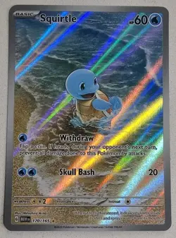 Pokemon TCG Squirtle 170/165 SV 151 Illustration Rare Holo Card NM Centered $$$ - Image 1
