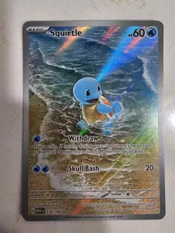 Pokemon TCG Squirtle 170/165 SV 151 Illustration Rare Holo Card NM Centered $$$ - Image 3