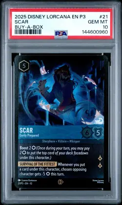 Scar - Eerily Prepared P3 - 21 - Disney Lorcana Promo Cards - PSA 10 - Image 1