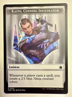 x1 Kaito, Cunning Infiltrator Emblem / Ninja (24/12) FDN DOUBLE SIDED TOKEN 1x - Image 1