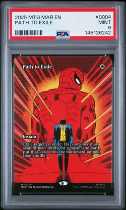 2025 MTG MARVEL'S SPIDER-MAN: SOURCE MAT #0004 PATH TO EXILE PSA 9 - Image 1