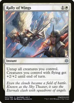 RALLY OF WINGS X 4 N/M- WAR OF THE SPARK MAGIC THE GATHERING - Image 1