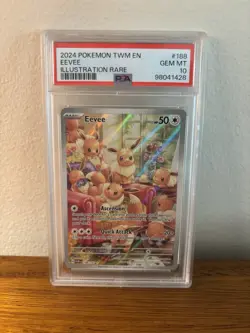 Pokemon Eevee Illustration Rare 188/167 SV06 Twilight Masquerade Holo PSA 10 - Image 1