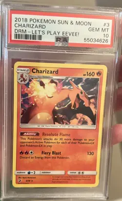 2018 POKEMON SUN & MOON DRAGON MAJESTY LET'S PLAY EEVEE! #3 CHARIZARD PSA 10 - Image 1