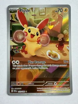 Plusle Paradox Rift Holo Illustration Rare Pokemon TCG Card 193/182 - Image 1