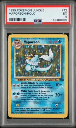 1999 POKEMON JUNGLE #12 VAPOREON-HOLO PSA 5 - Image 1
