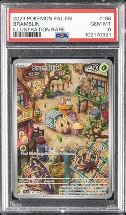 2023 POKEMON PAL EN-PALDEA EVOLVED ILLUSTRATION RARE #198 BRAMBLIN PSA 10 - Image 1