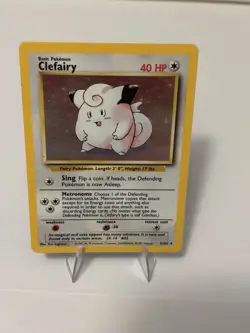 Pokemon Clefairy 5/102 Base Set HOLO Rare English Card WOTC - Lightly Played - Image 1